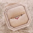 thumbnail image 4 of Ruby Wedding Band Rose Gold Moissanite Ring Curved Wedding Band Cluster Promise gift for Women, 4 of 5