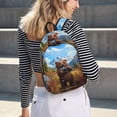 thumbnail image 6 of Picia Snowy Mountain Photography Bear Printed Canvas Daypack - Stylish and Durable Vintage Compact Backpack - Class, Work, Travel, or Laptop Bookbag,Organized Compartments-Small, 6 of 6