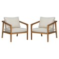 thumbnail image 3 of Christopher Knight Home Classic Outdoor Lounge Chairs with Cushions, Solid Wood Frame, Beige, Set of 2, 3 of 8