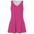 thumbnail image 5 of HNMKIU Casual Dresses for Women A-Line Tank Top With Pockets Summer Bohemian Beach V Neck Loose Tank Dress Hot Pink,M, 5 of 6