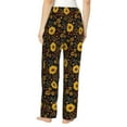 thumbnail image 2 of Bixox Women's Fall Daisy Leaf Patterned Pajama Pants Loungewear, 2 of 5