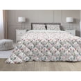 thumbnail image 1 of Valentines Day Comforter & Sham Bedding Set, Couples in Various Poses Lovers Proposing Kissing Strolling Vintage Style, 3 pcs Duvet Set Microfiber Filling Quilt, 5 Sizes, Multicolor, by Ambesonne, 1 of 4