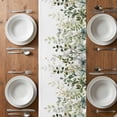 thumbnail image 4 of Table Runner 60 Inches Long for Kitchen Dining, Sage Green Eucalyptus Leaves Dresser Scarf Farmhouse, Dining Table Decorations for Wedding/Parties, Spring Botanical Floral 13 x 60 In, 4 of 8