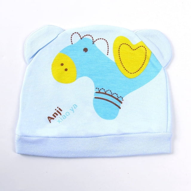 Gorro de una sola capa para recién nacidos de primavera y verano, gorro de confinamiento suave de dos orejas para bebés de 0 a 3 meses, gorro a prueba de viento para bebés