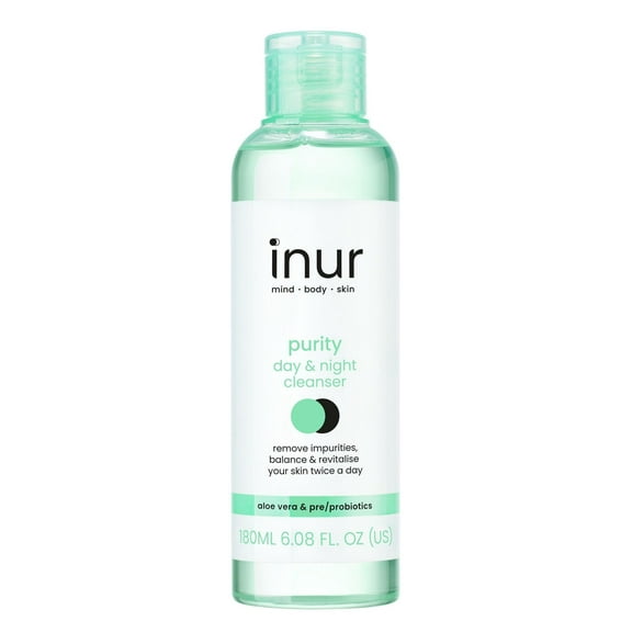 Inur Purity Day & Night Facial Cleanser with Aloe Vera, Prebiotics & Probiotics, 6.08 fl oz