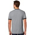 thumbnail image 2 of Mens Regular Guy Cotton/Poly Ringer Tee Shirt, XL Heather/Black, 2 of 4