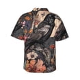 thumbnail image 3 of Goofa Moonlit Crow Blossoms Hawaiian Shirt for Men, Unisex Summer Beach Casual Short Sleeve Button Down Shirts,Aloha Tropical Floral print shirt-, 3 of 9