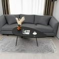 thumbnail image 6 of Modern Coffee Table White Coffee Tables for Small Space Unique Simple Oval Center Table for Living Room Home Office Easy Assembly 22.2" D x 42.5" W x 17.1" H, 6 of 17