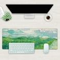 thumbnail image 3 of Field Landscape Oil Painting Gaming Mouse Pad - Large 31.5x11.8 Inch, Big Mouse Pad with Non-Slip Base, Stitched Edge, Long Computer Keyboard Mat for Home Office Work, 3 of 6