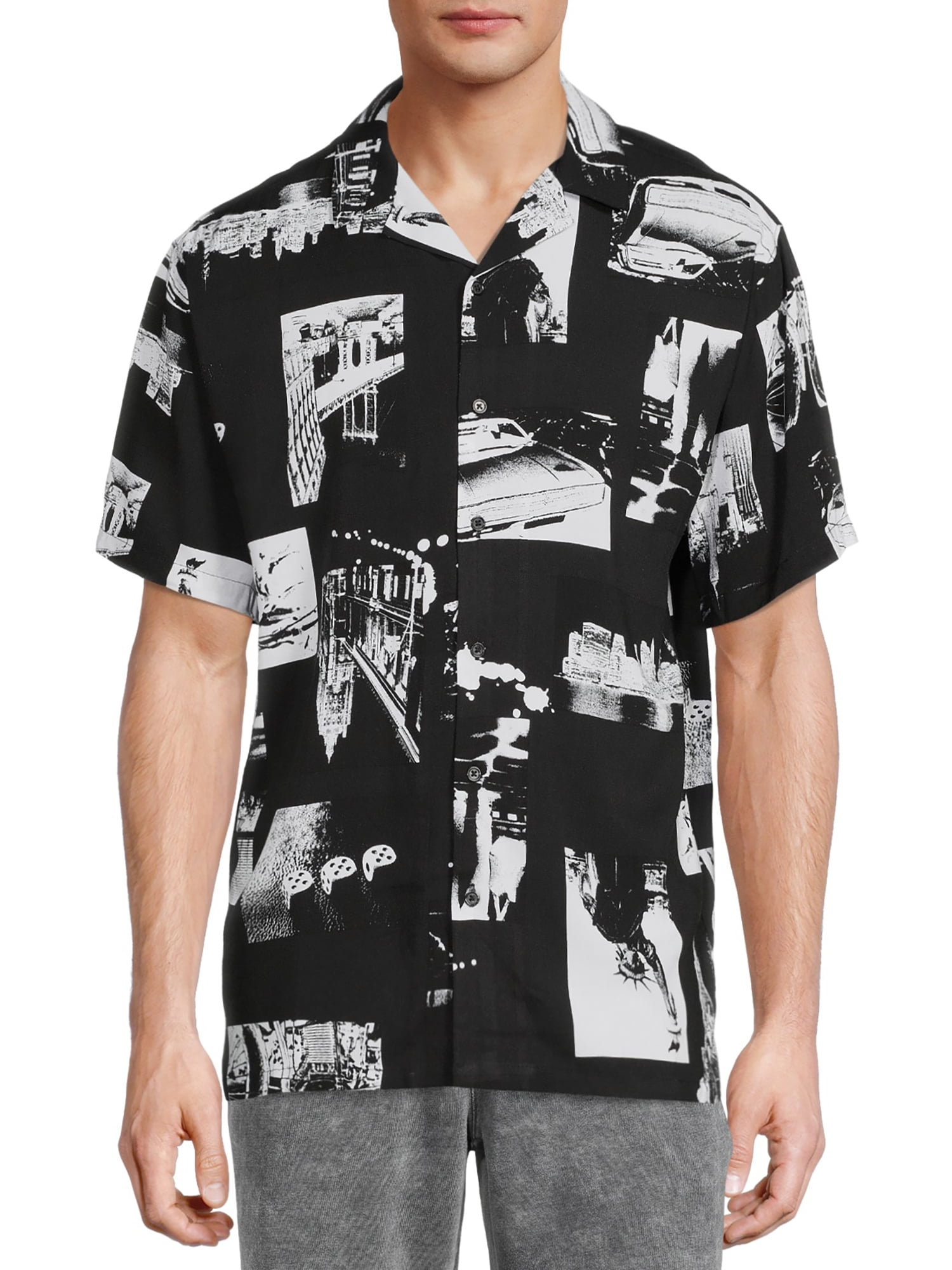Printed Button-Front Shirt 