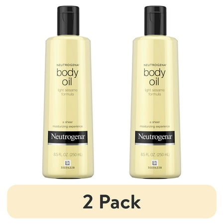 (2 pack) Neutrogena Body Oil For Dry Skin, Light Sesame Formula, 8.5 fl. oz