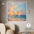 thumbnail image 4 of Sailboats In The Sunset Sailing Wall Art Canvas Wall Art by Art Remedy, White Floater Frame, 41" x 41", 4 of 6