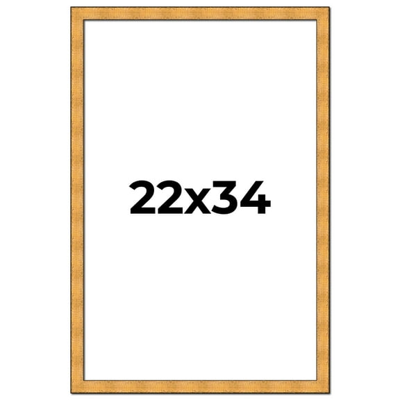 22x34 Frame Gold Rustic Solid Wood Picture Frame | 1.25 Inch Wide Moulding | Rustique Gold