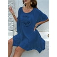thumbnail image 4 of Womens Swimsuits Cover Ups Crochet Chiffon Beach Cover Bathing Suit Bikini Wear Coverups Dress Blue One size, 4 of 8