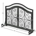thumbnail image 3 of Gymax Fireplace Screen with Hinged Magnetic Two-doors Flat Guard Freestanding Black, 3 of 9