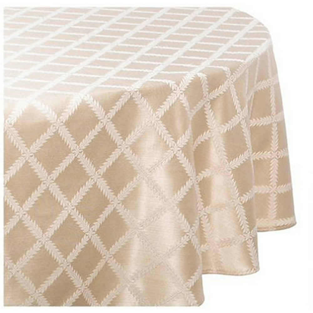 Lenox Laurel Leaf 70by104Inch Oval Tablecloth, Ivory