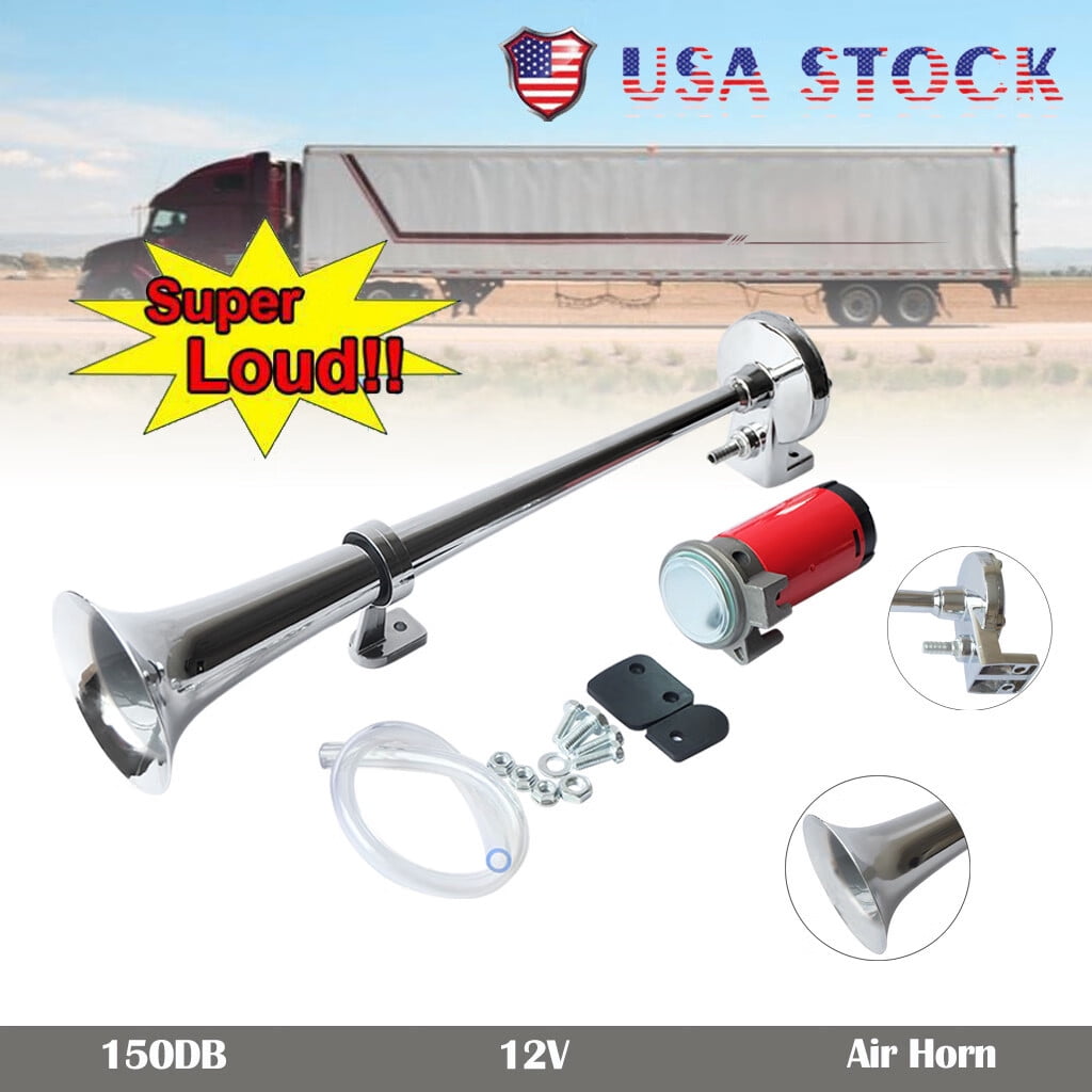 Buy Universal 150DB Loud Single Trumpet Kit Air Horn Compressor Truck t 12V DC Power Available