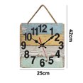 thumbnail image 2 of Decoración del hogar, cocina, salón, oficina, reloj de pared de madera, estilo pastoral cuadrado retro, 2 of 5