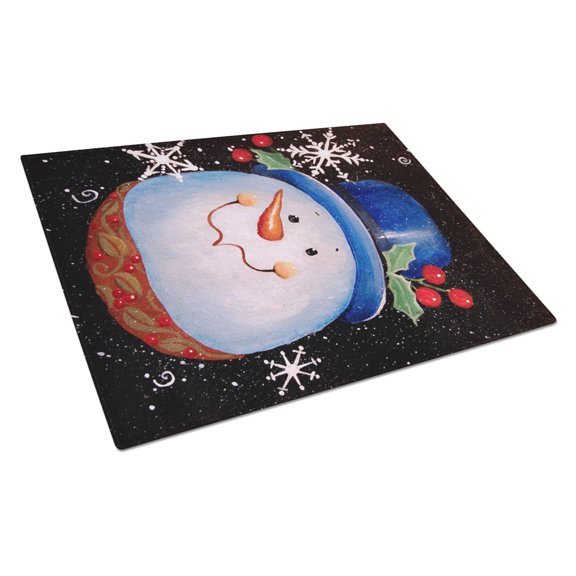Carolines Treasures PJC1023LCB Top Hat Greetings Snowman Glass Cutting Board Large 12H x 16W multicolor