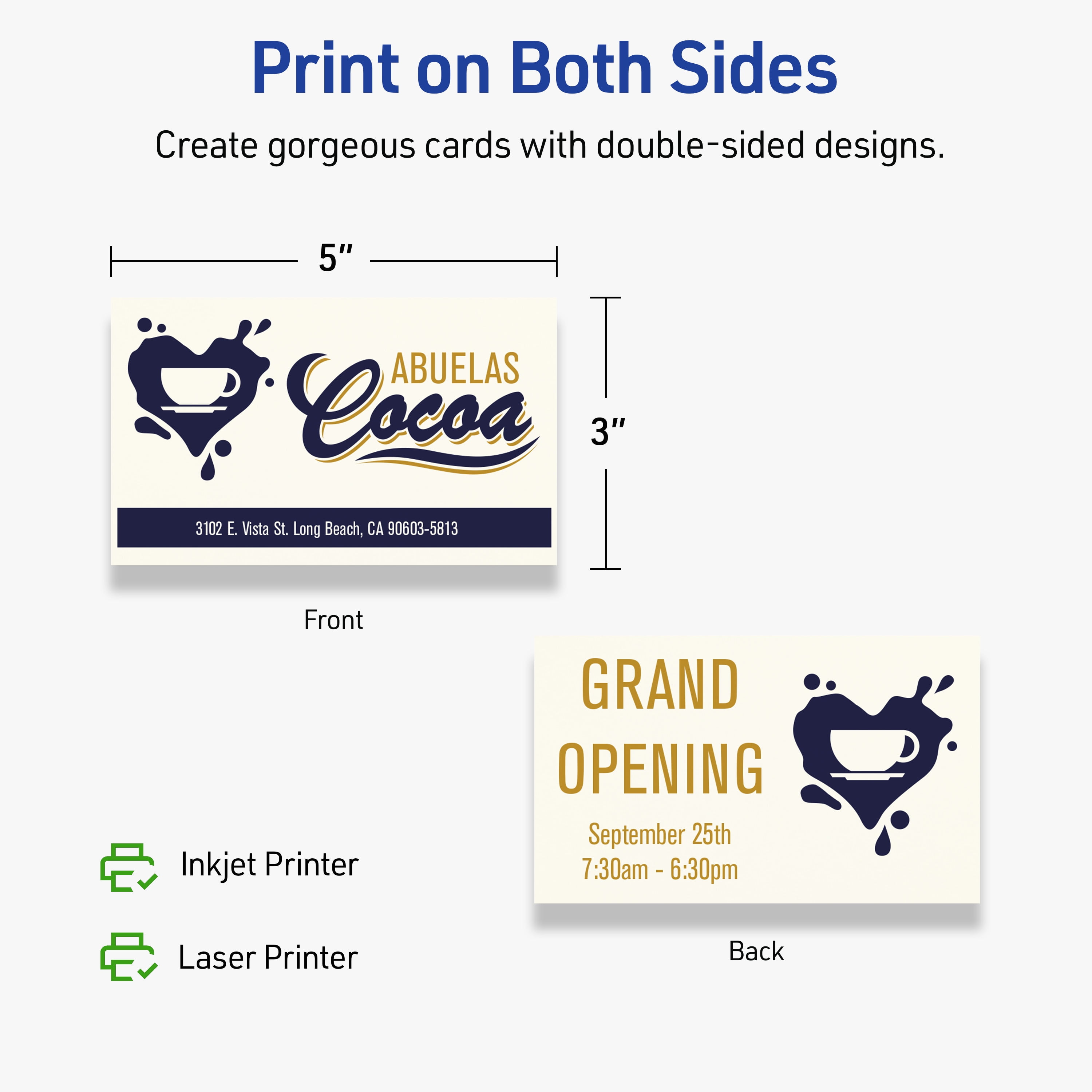 Avery Printable Rectangle Cards, 3" x 5", Matte Ivory, 150ct