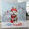 thumbnail image 4 of Hello Winter Maltese Smiling in Red Scarf Hat Welcome Christmas Quilt Blanket Maltese Dog Lover Gifts Idea Cozy Comforter Throw Blanket - 00017, 4 of 5