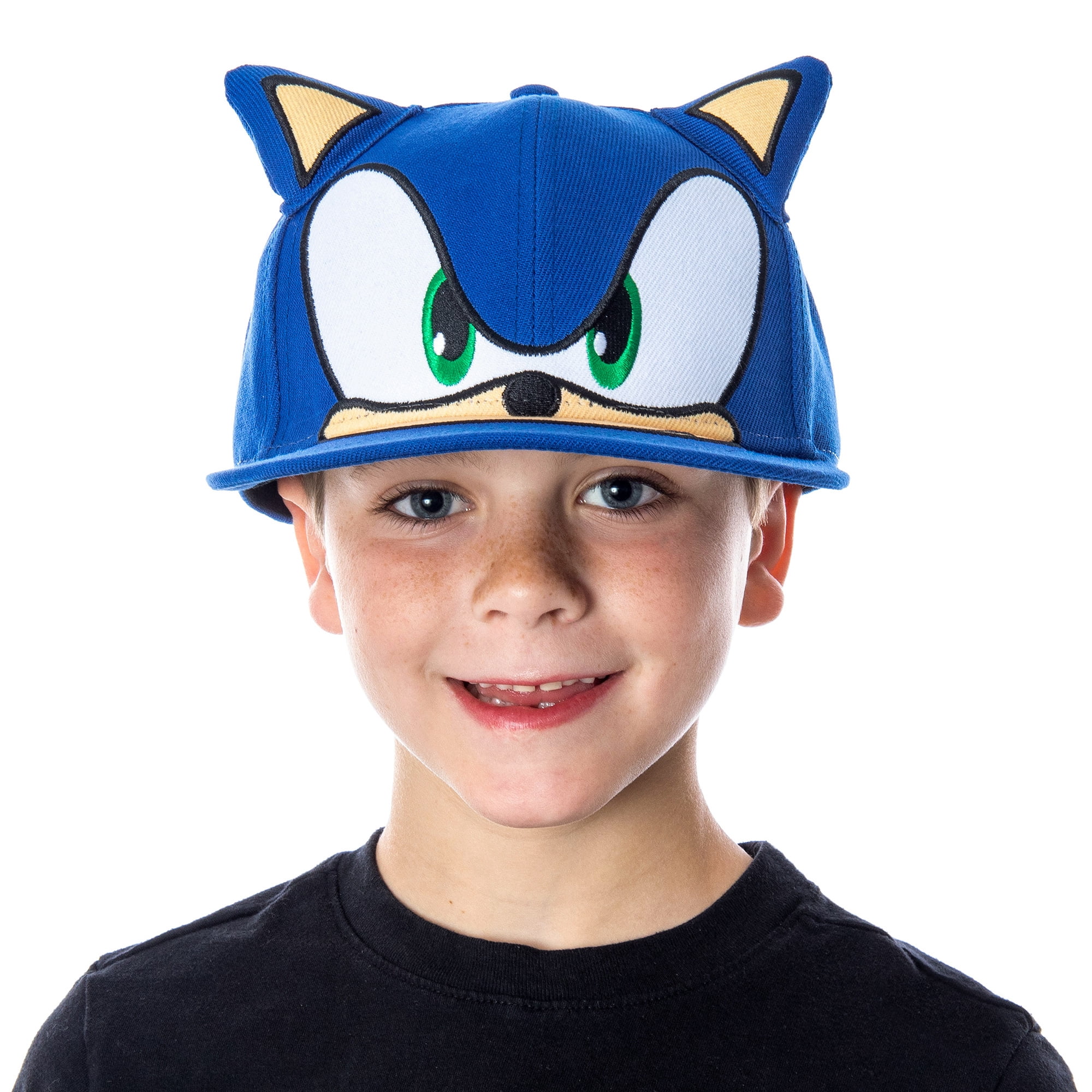 Sonic the Hedgehog Men's Hat Embroidered 3D Character Face and Ears Snapback Cap