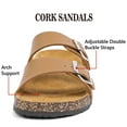 thumbnail image 4 of Northblanc Women's Comfort Flat Sandals Summer Cork Footbed Slides with Double Adjustable Buckle, 4 of 9