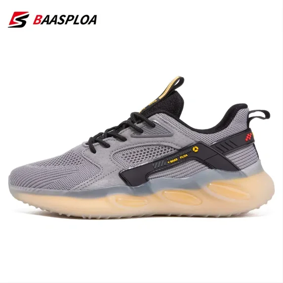 Baasploa New Men Lightweight Fashion Casual Breathable Slip On Wear-resistant Sports Shoes