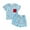 Blue, variant on Elippeo Baby Boys Memorial Day Outfits Star Print Short Sleeves T-Shirt and Elastic Shorts Set for 2 Piece Vacation Clothes Set