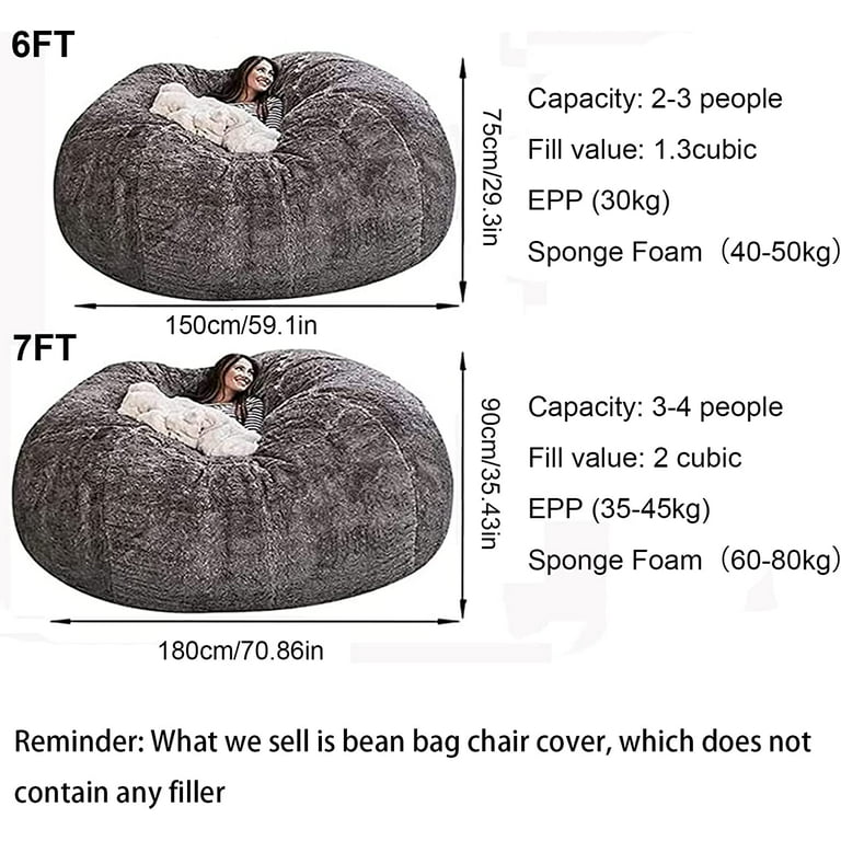  Bean Bag Chairs for Adults Bean Bag Covers Only 7ft
