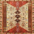 thumbnail image 1 of Ahgly Company Machine Washable Indoor Square Traditional Sandy Brown Area Rugs, 3' Square, 1 of 7