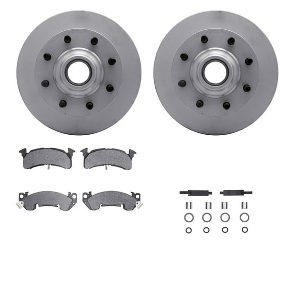 Dynamic Friction Company Front Geospec Brake Rotors with Heavy Duty Brake Pads includes Hardware 4212-48078