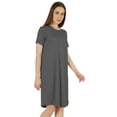 thumbnail image 2 of Inkmeso Robe T-Shirt d'Été Décontractée Unie pour Femmes, Coupe Ample, Tunique à Manches Courtes, Robe de Nuit, 2 of 7