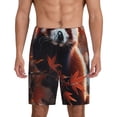 thumbnail image 1 of Vsdgher Panda Rouge Branches d'Automne Imprimé Shorts de Pyjama pour Hommes Bas de Détente Shorts de Sommeil Taille Élastique Shorts de Pyjama Légers avec Poches-Grand, 1 of 6