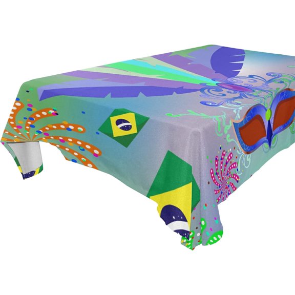 SKYSONIC Mardi Gras Tablecloth Waterproof Washable Polyester Square Table Cover Durable Tablecloth for Kitchen Dining Table Party Decor (54 X 72 Inch)