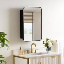 ANGELES HOME 20" x 30" Mirror Medicine Cabinet, Recessed or Surface Mount Medicine Cabinet with Mirror, Bathroom Mirror Cabinet with 3 Shelves Storage