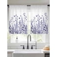 thumbnail image 2 of Purple Spring Floral Sheer Curtains 45 Inch Length 2 Panels Set, Watercolor Elegant Pastoral Flowers Voile Window Treatment Rod Pocket Small Kitchen Curtains Drapes for Bedroom 52"x45"x2, 2 of 7
