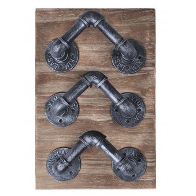 Armen Living LCHKWRSBPI Hawk Wine Rack in Industrial Grey & Pine Wood