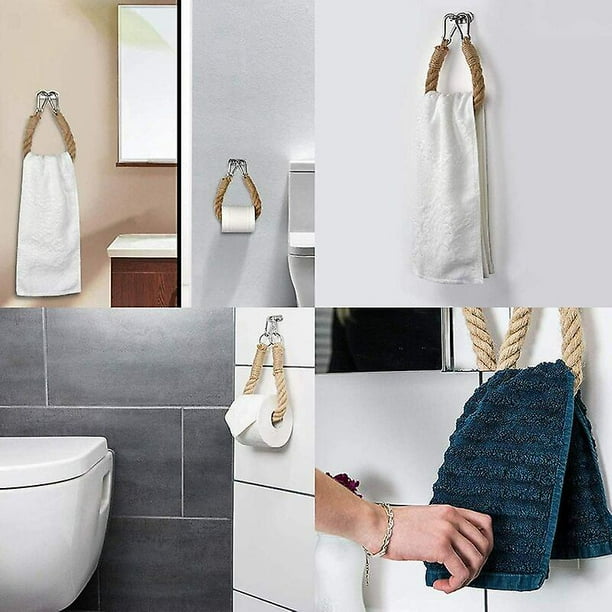 Rope Toilet Paper Holder Hemp Rope Towel Holder Vintage Wood Rope Toilet Roll Holder For Bathroom And Kitchen Brown Walmart