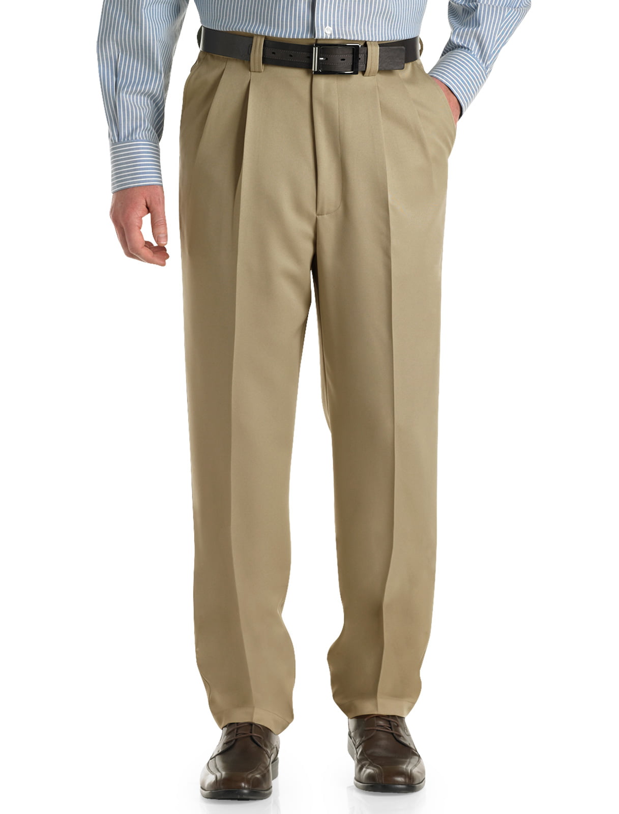 Oak Hill by DXL Big and Tall Waist-Relaxer Premium Pleated Pants
