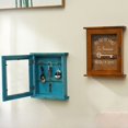 thumbnail image 3 of Nordic Style Solid Wood Wall-Mounted Key Storage Box with Letter Patterns, Dustproof Door and Hooks, 21x6x25 cm Compact Design, Includes 3Nails – Blue (Non-Imported, Non-Customizable), 3 of 6