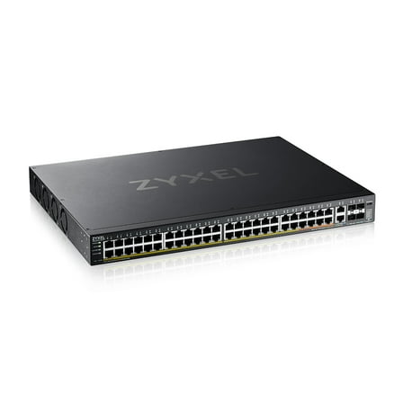 ZYXEL XGS222054FP - 50 Ports - 10 Gigabit Ethernet - 100/1000Base-T, 10GBase-X, 10GBase-T - Black - Layer 3 Switch