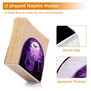 WOBOGO Purple Full Moon Clear Acrylic Napkin Holder Kitchen Tissue Face Towel Cocktail Rack Bar Restaurant Dinner Paper Dispenser