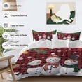 thumbnail image 3 of Christmas Snowman Bedding Duvet Cover Set Queen Size 4 Pieces Pine Christmas Tree Red Plaid Bedding Set with Zipper Closure, 1 Comforter Cover 90x92 Inches 1 Flat Sheet & 2 Pillow Cases, 3 of 7