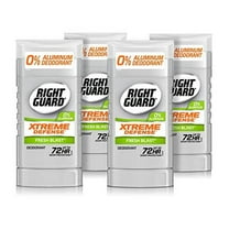 Right Guard Xtreme Defense Aluminum-Free Deodorant Invisible Solid Stick, Fresh Blast, 3 oz (Pack of 4)