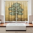 thumbnail image 2 of Ambesonne Beige Tan Kitchen Curtains, Oak Tree Vintage Drawing, 55"x36", Ecru Reseda Green Camel, 2 of 3