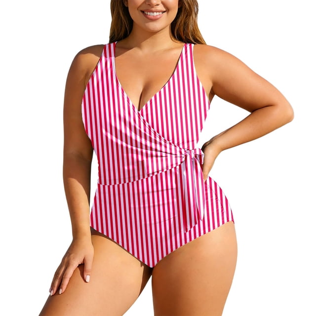 PMVFHDE Plus Size Swimsuit For Women Floral High Waist Tankini Adjustable For Full Coverage