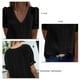 thumbnail image 3 of Blusa de manga corta para mujer, blusa holgada informal con cuello en V, blusa de manga corta con rendimiento potente, 3 of 4