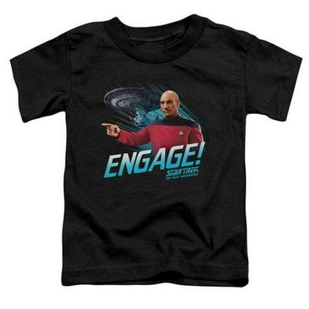 

Trevco Star Trek-Engage - Short Sleeve Toddler Tee - Black- Medium 3T