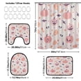 thumbnail image 4 of 4-Piece Bathroom Set with Waterproof Shower Curtain with Non-Slip Bath Mat, U-Shaped Mat & Toilet Lid Cover Cute Pastel Pink Halloween, 4 of 8